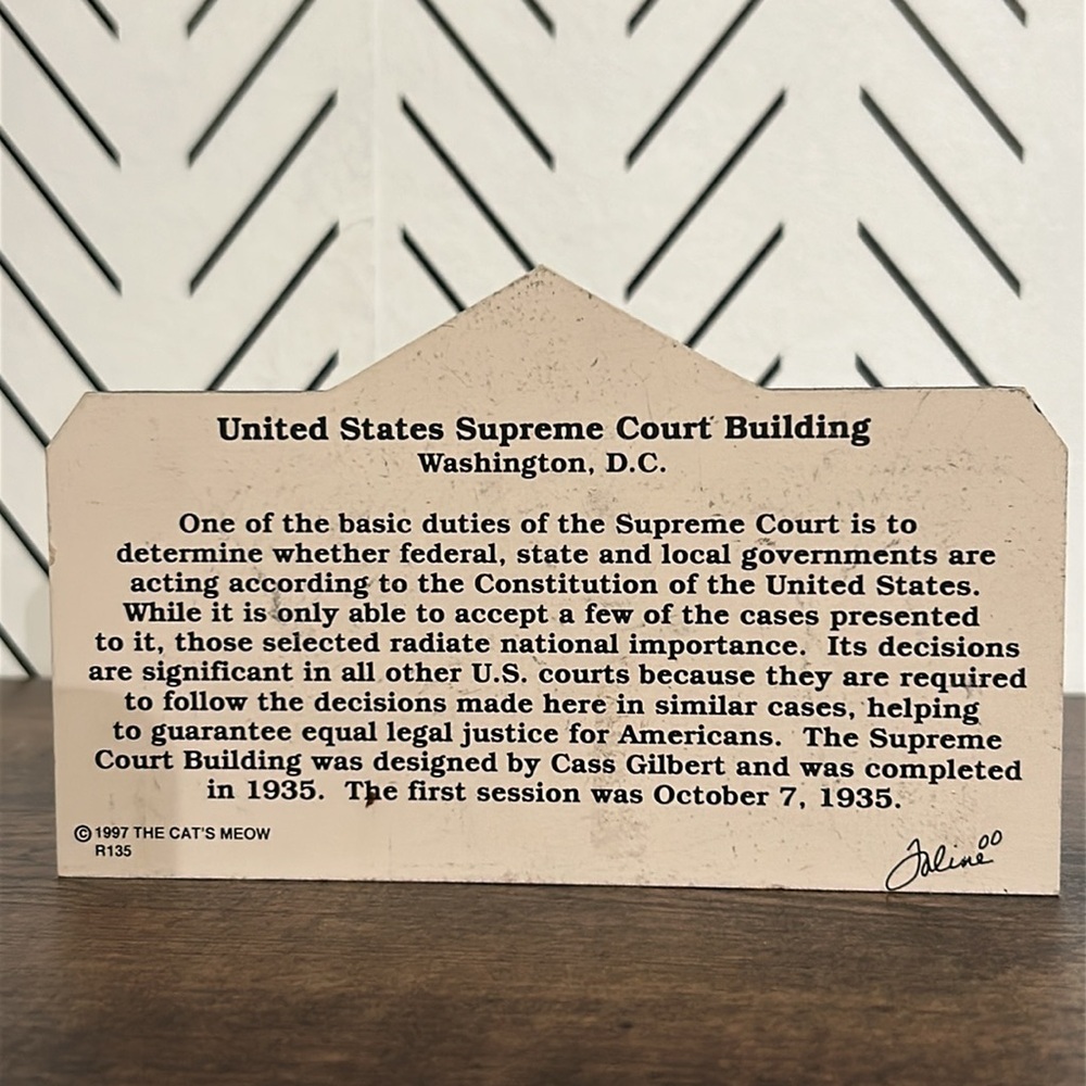 Cat’s Meow Village US United States Supreme Court Washington DC 1991 Series 97 - Picture 5 of 6